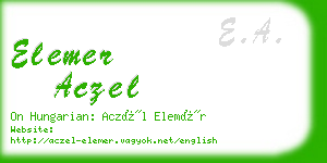 elemer aczel business card